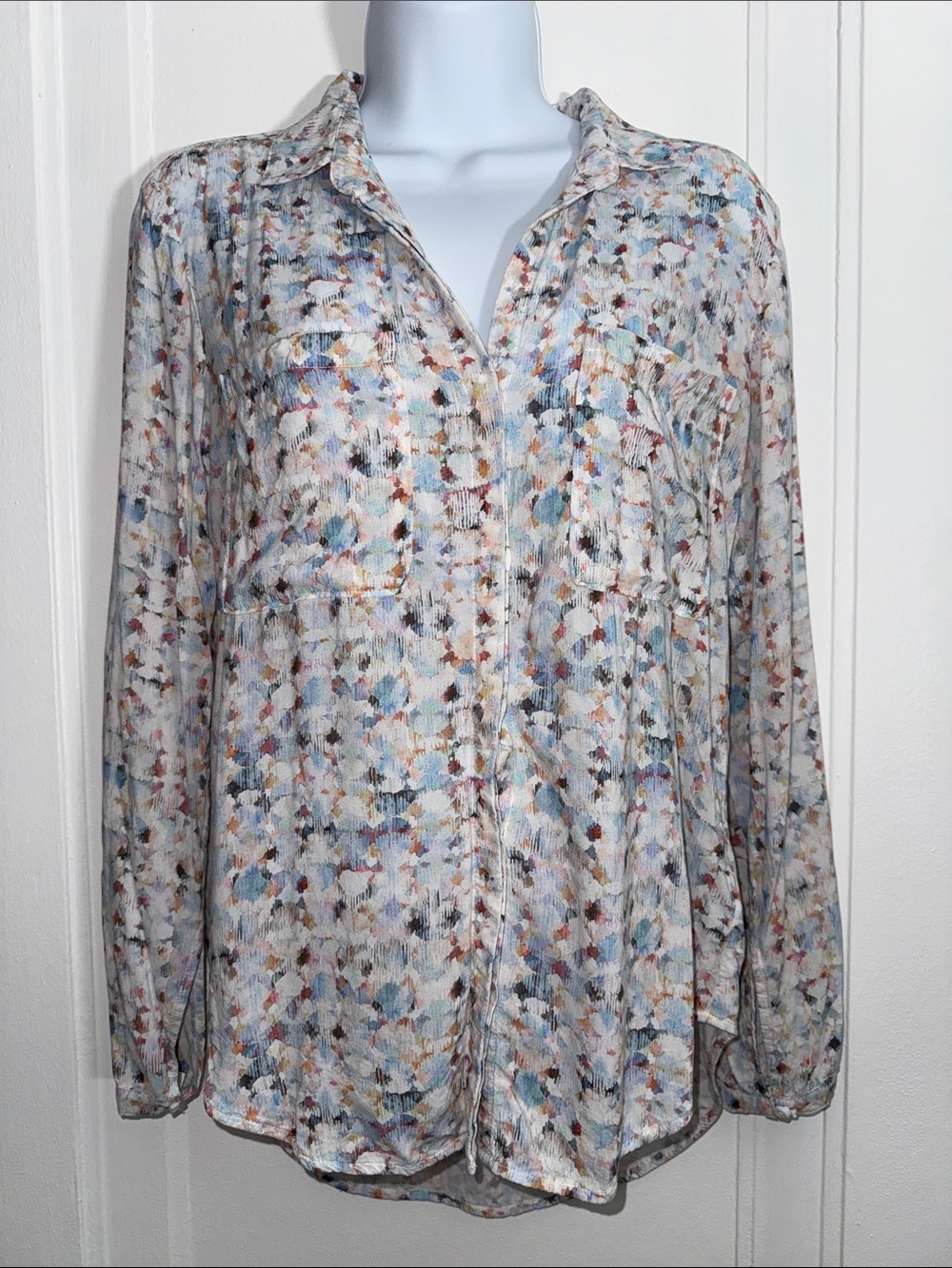Cloth & Stone abstract Print Button-Down Blouse size XS